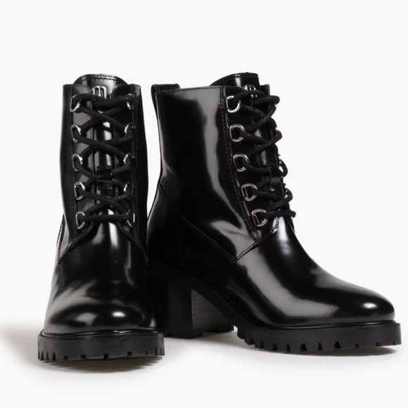 MAJE Glossed-leather combat boots size FR 40 - Picture 1 of 6